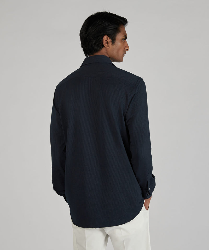 Slowear Camicia slim fit wash & wear in jersey tecnico Pezzi Unici