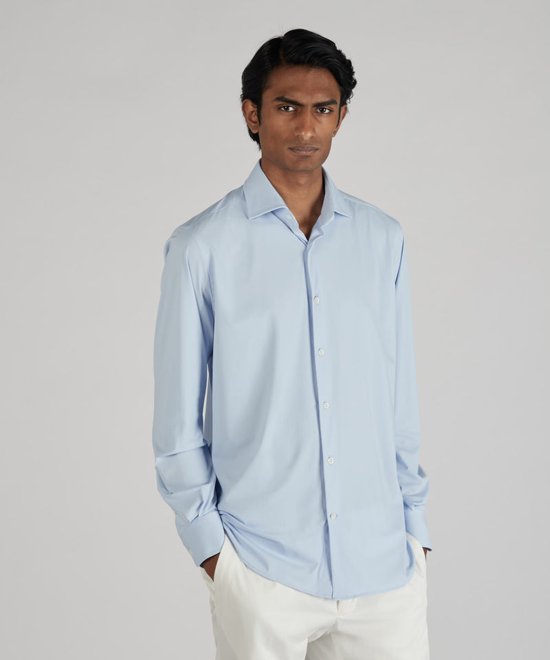 Slowear Camicia slim fit wash & wear in jersey tecnico Saldi Di Fabbrica