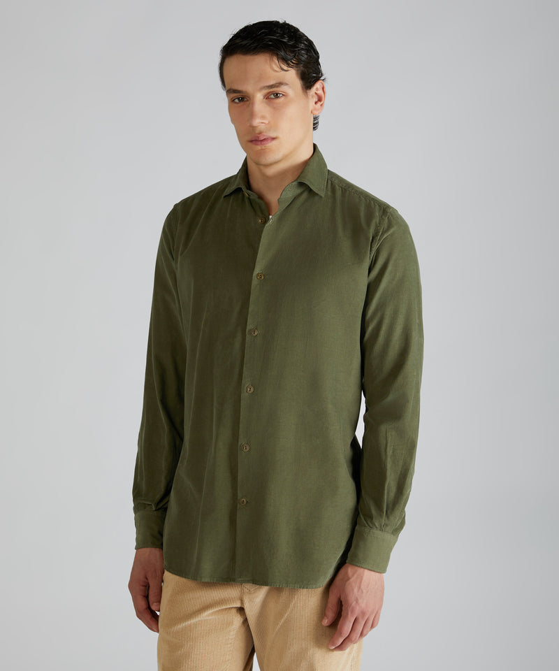 Slowear Camicia slim fit in velluto Shopping Online