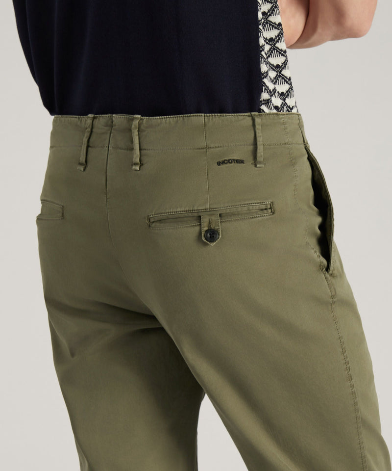Slowear Pantalone slim fit in gabardina stretch certificata Negozi Online