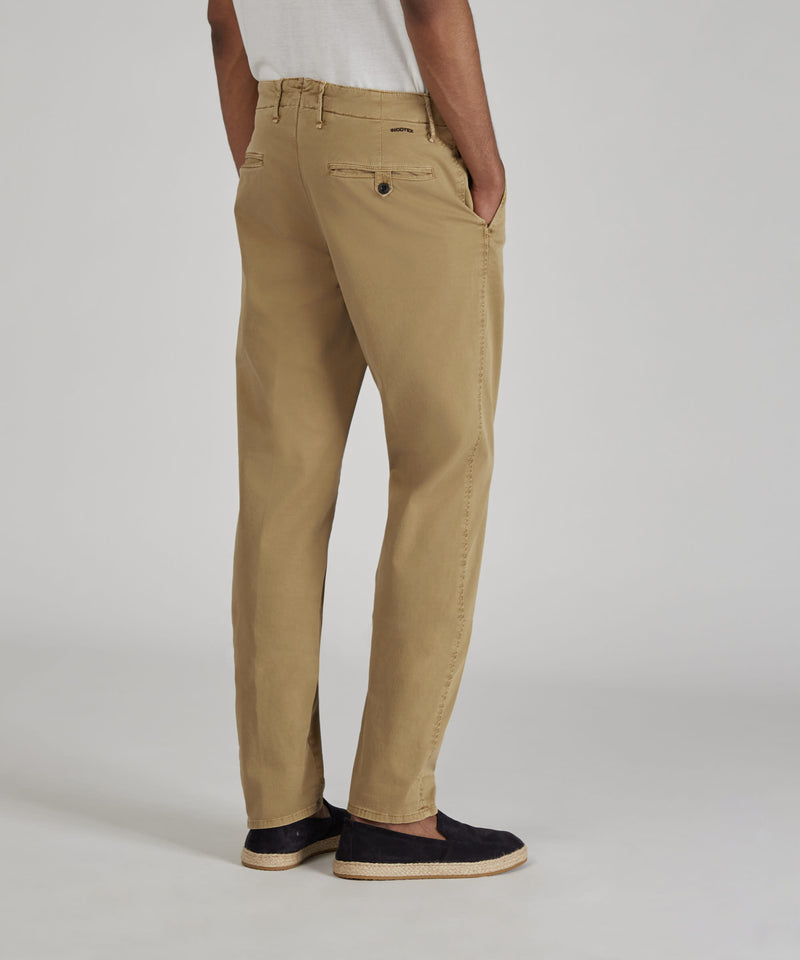 Slowear Pantalone slim fit in gabardina stretch certificata Sottocosto