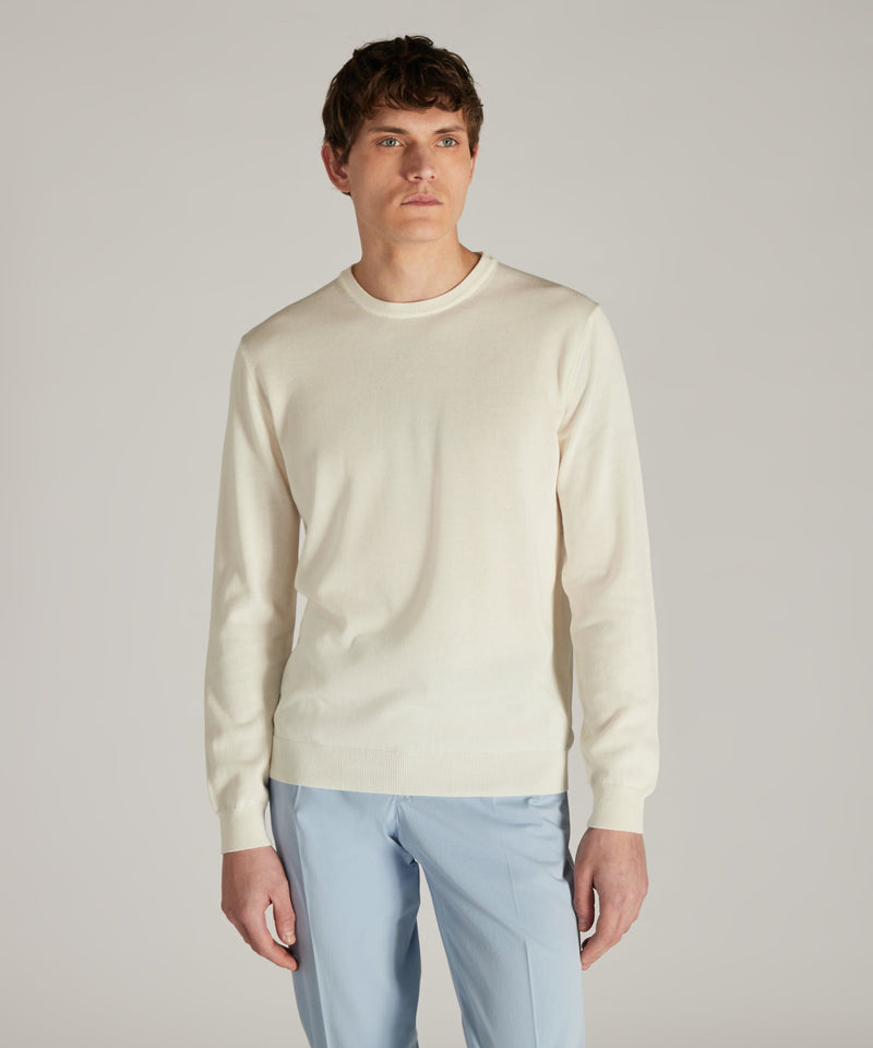 Slowear Girocollo slim fit in cotone crêpe certificato Vendita Calda