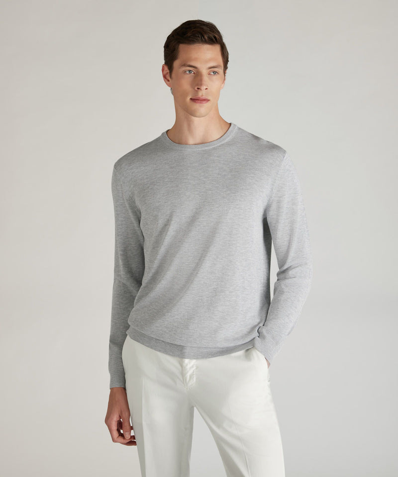 Slowear Girocollo slim fit in cotone crêpe certificato Vendita Economica