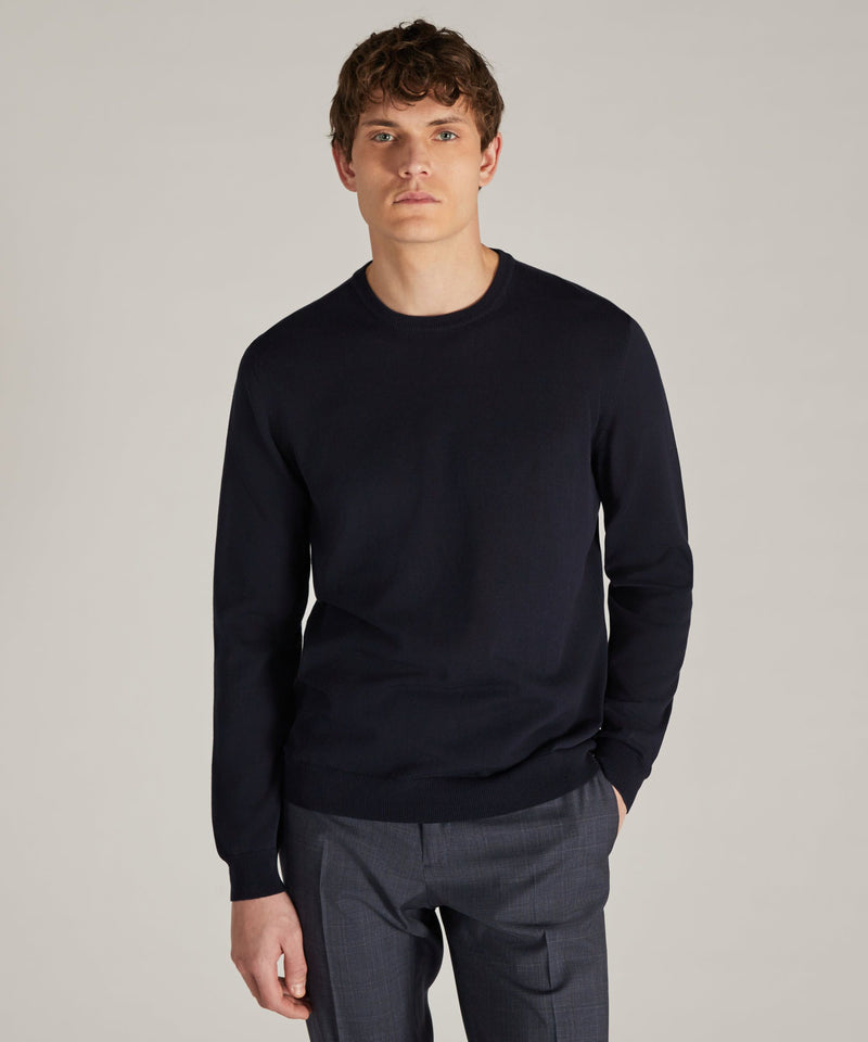 Slowear Girocollo slim fit in cotone crêpe certificato Saldi Di Fabbrica