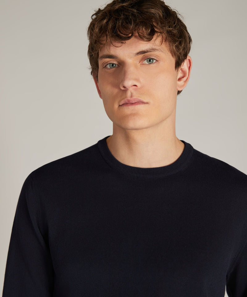 Slowear Girocollo slim fit in cotone crêpe certificato Saldi Di Fabbrica
