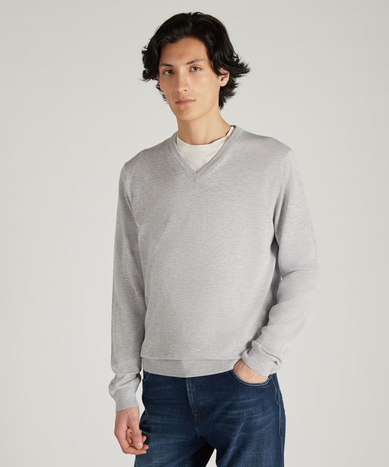 Slowear Maglia con scollo a V in cotone crêpe certificato I Più Venduti