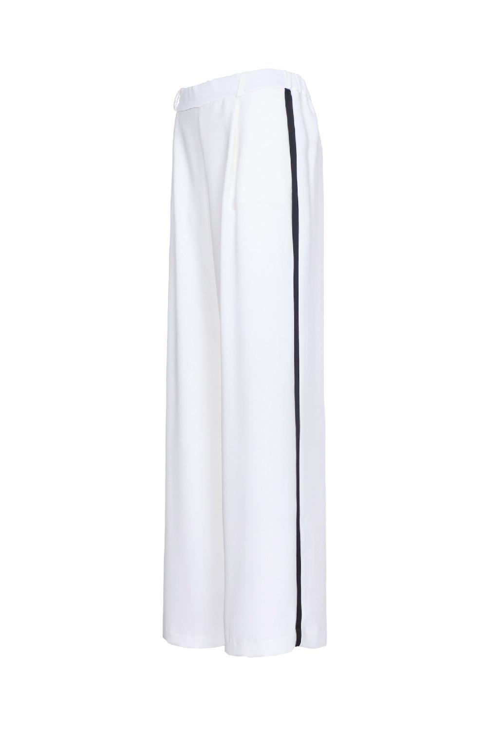 Soallure PANTALONE BOY CON BANDA LATERALE IN RASO SATIN Pezzi Unici