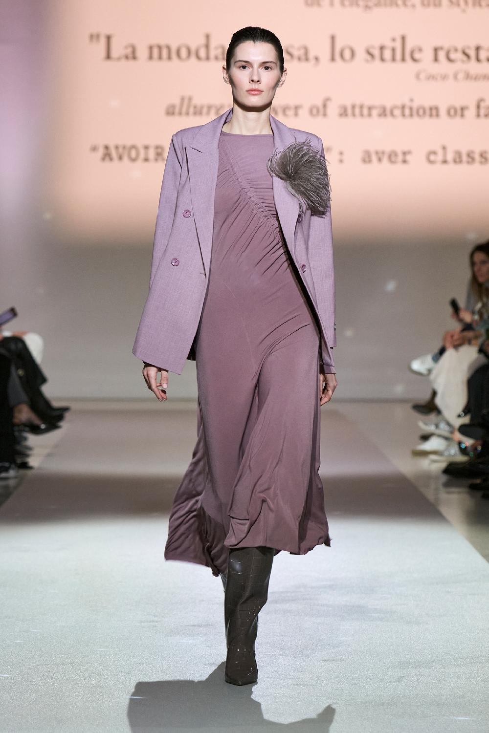 Soallure ABITO MIDI ASIMMETRICO IN JERSEY Saldi Di Fabbrica