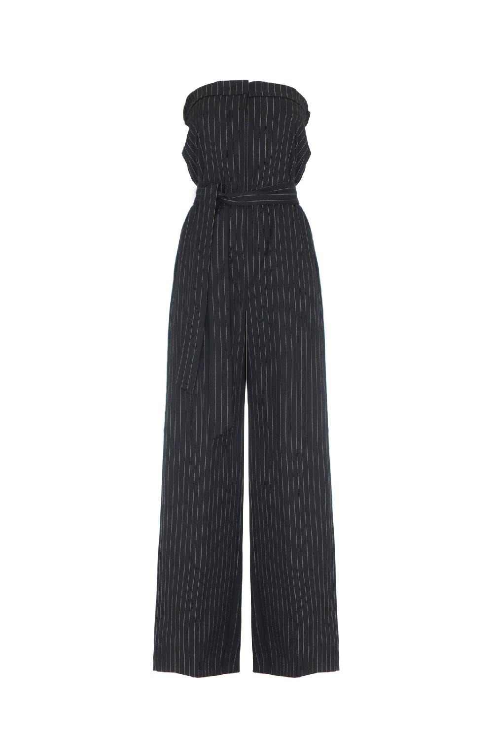 Soallure TUTA PANTALONE A PALAZZO IN FANTASIA GESSATA Nuovo