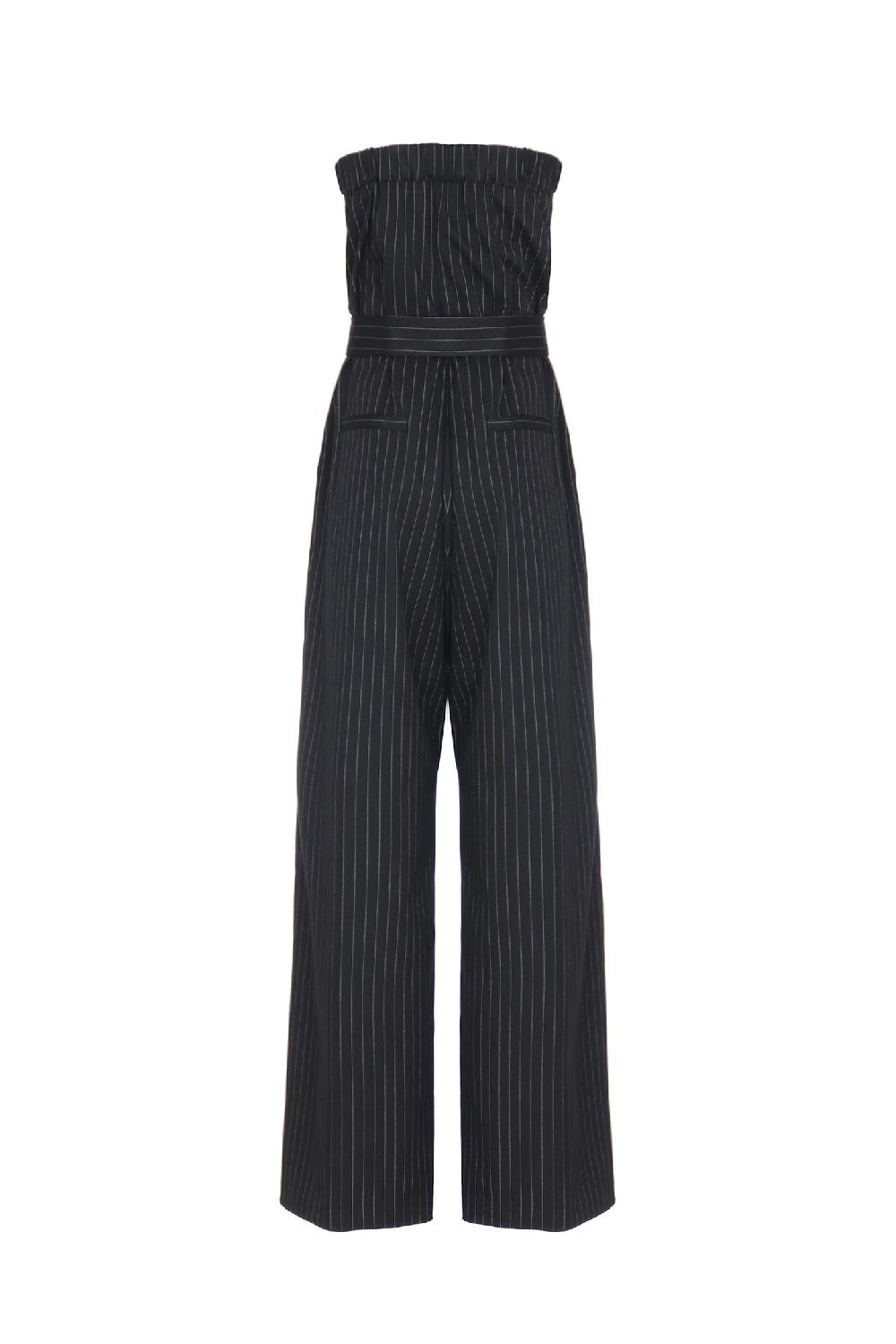 Soallure TUTA PANTALONE A PALAZZO IN FANTASIA GESSATA Nuovo