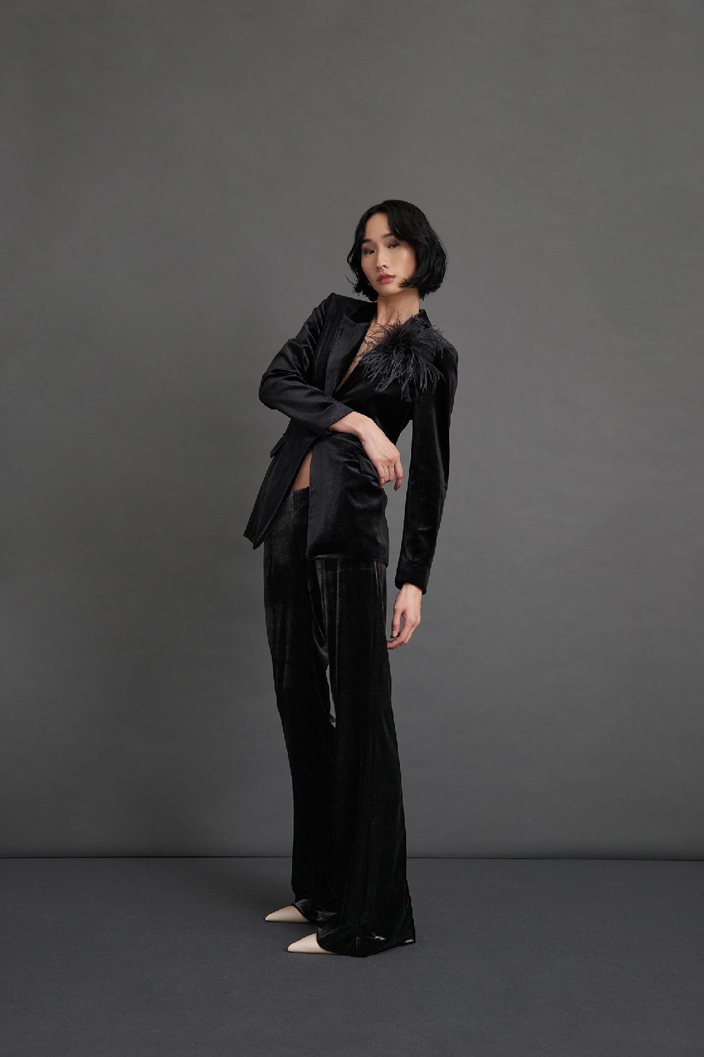 Soallure PANTALONE FLARE IN VELLUTO Soddisfazione Garantita
