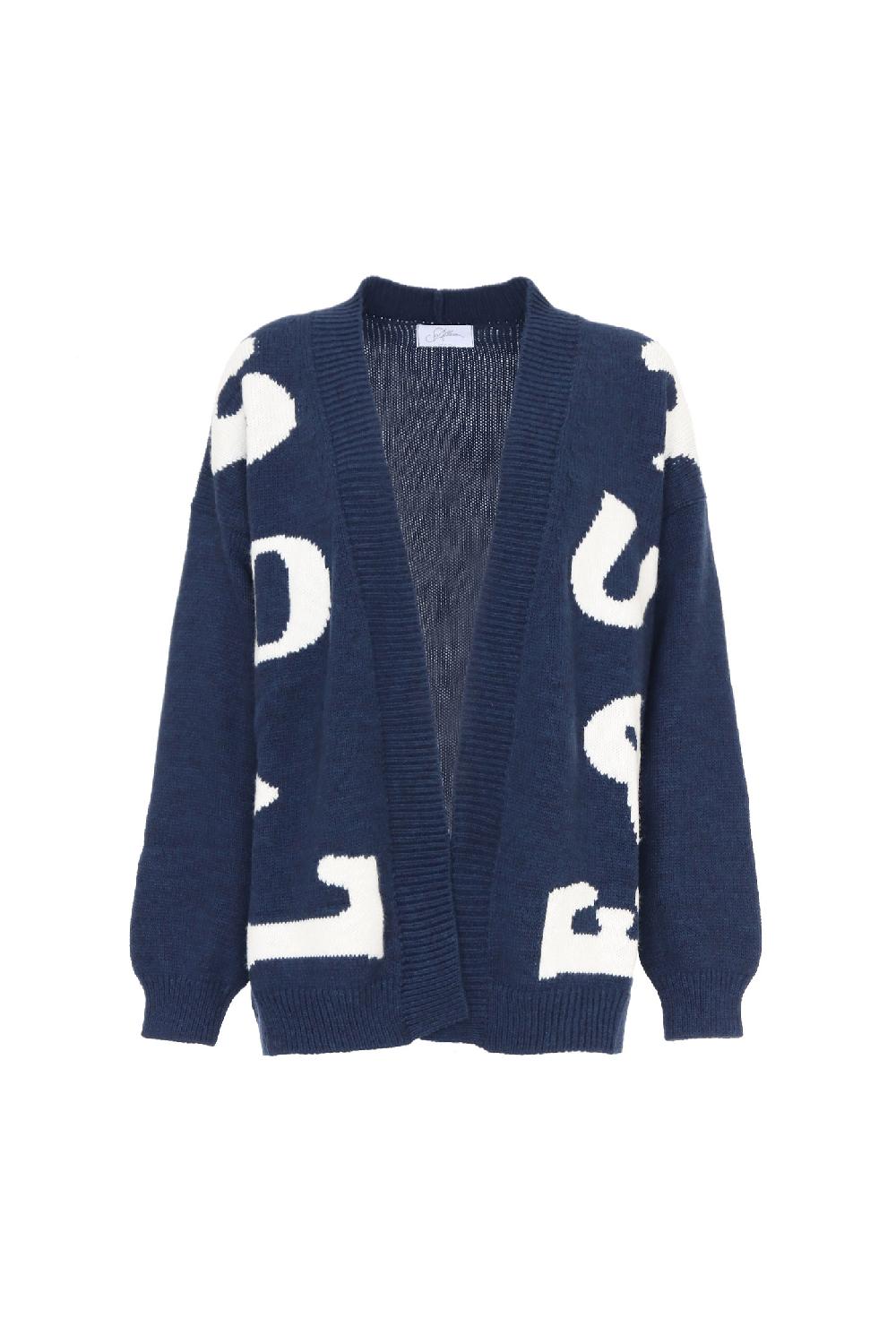 Soallure CARDIGAN LETTERING CORTO MISTO LANA Shopping Online