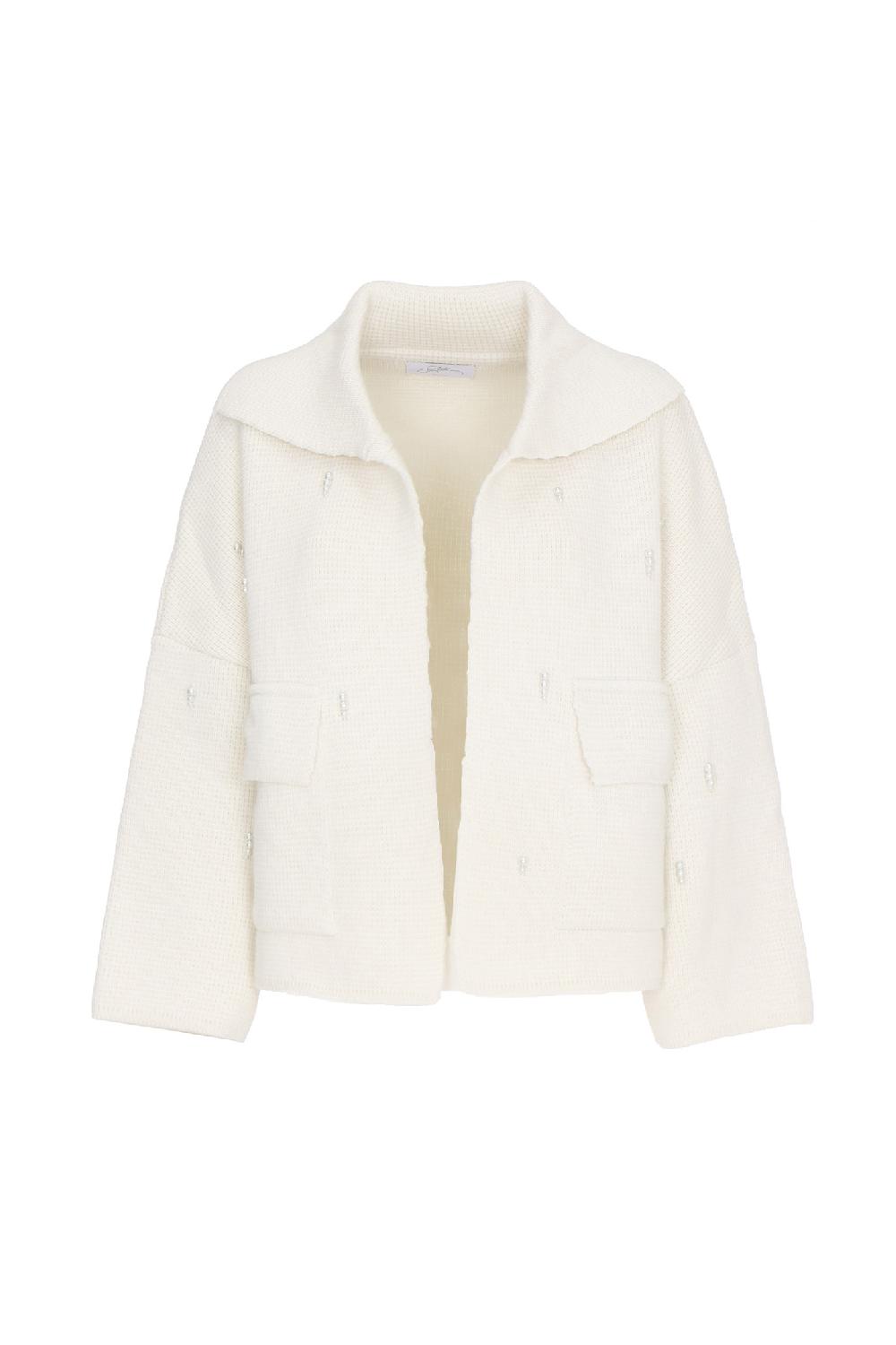 Soallure GIACCA IN MAGLIA CON PERLE Sottocosto
