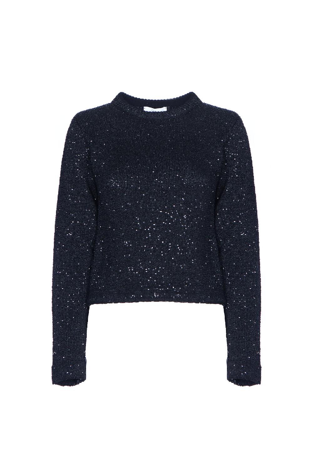 Soallure MAGLIA GIRO COLLO PAILETTES CON SPALLINA Economico