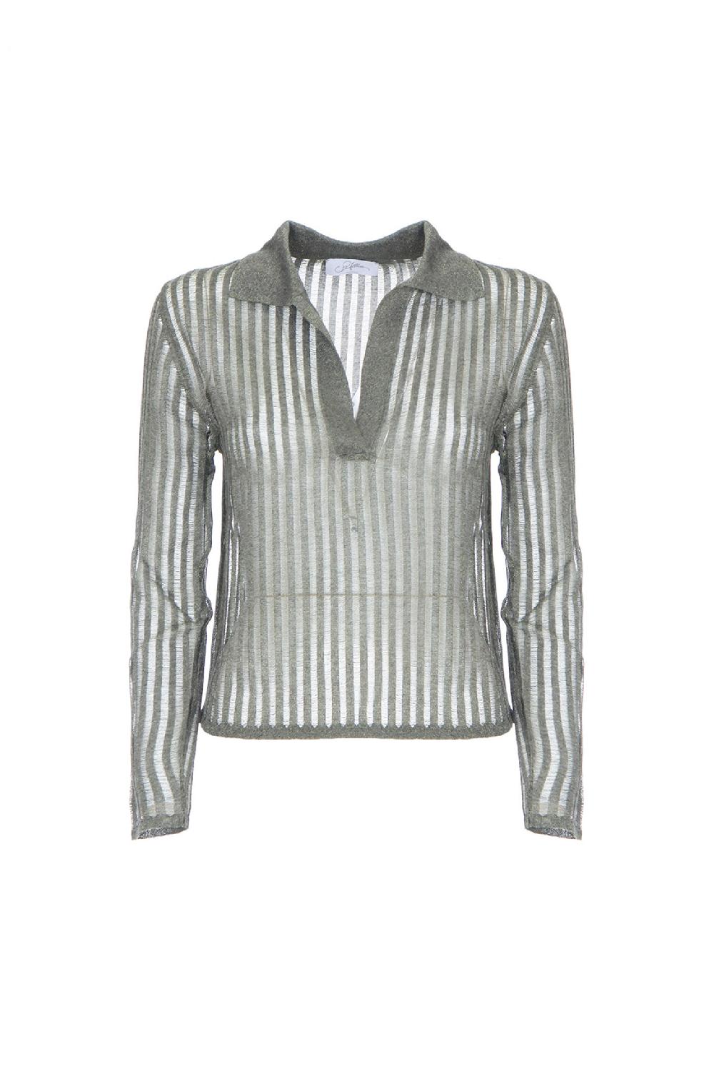 Soallure MAGLIA POLO MANICHE LUNGHE RIGHE Offerte