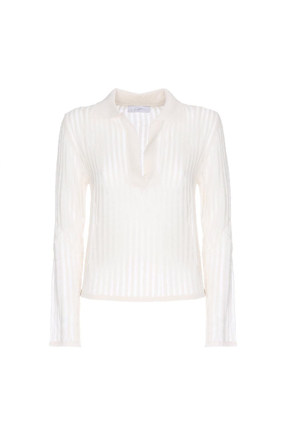 Soallure MAGLIA POLO MANICHE LUNGHE RIGHE Offerte