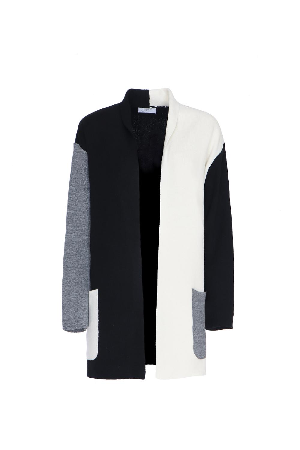 Soallure CARDIGAN BLOCK COLOR CORTO LANA Saldi Di Fabbrica