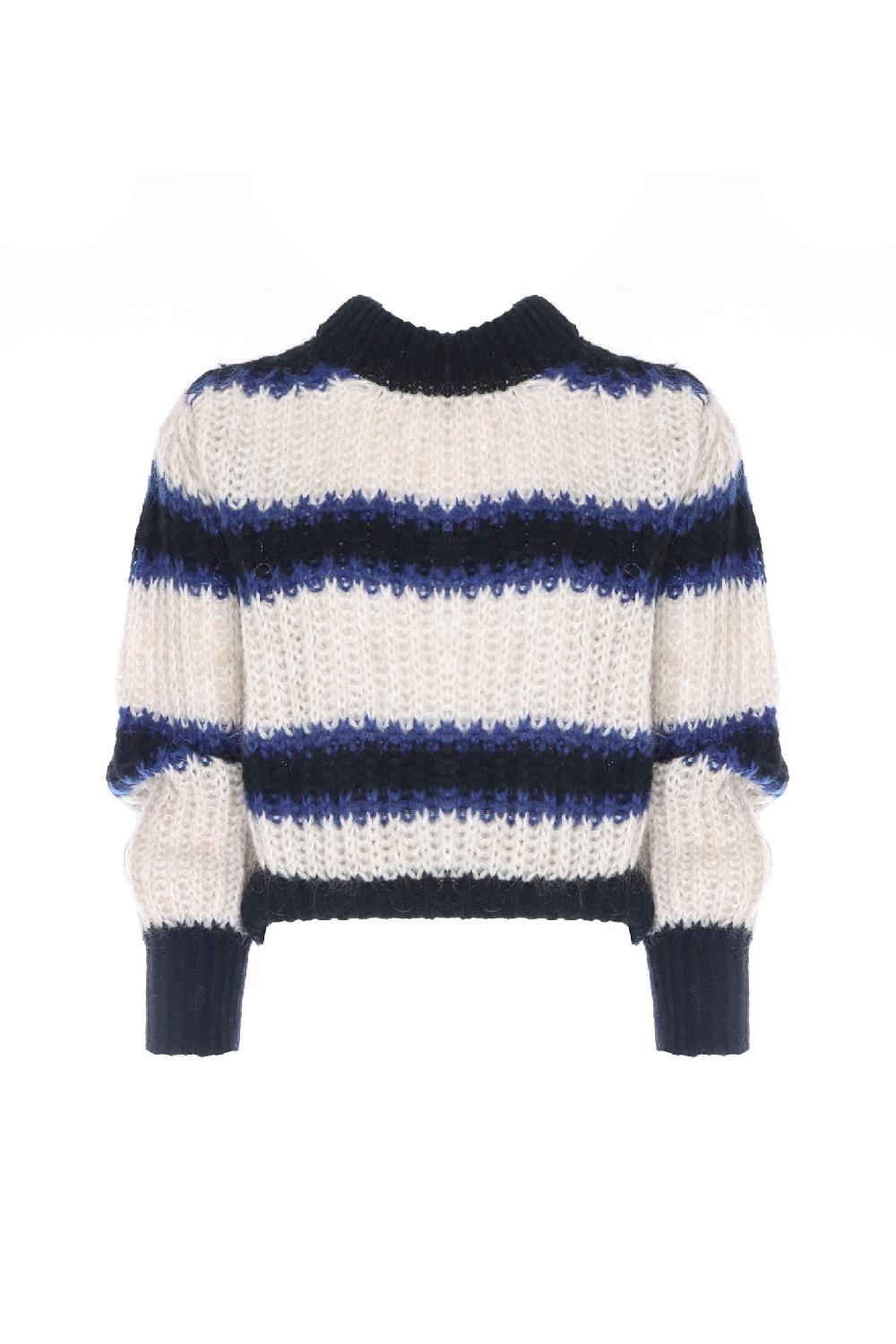 Soallure MAGLIA CON RIGHE A CONTRASTO MISTO LANA Italia