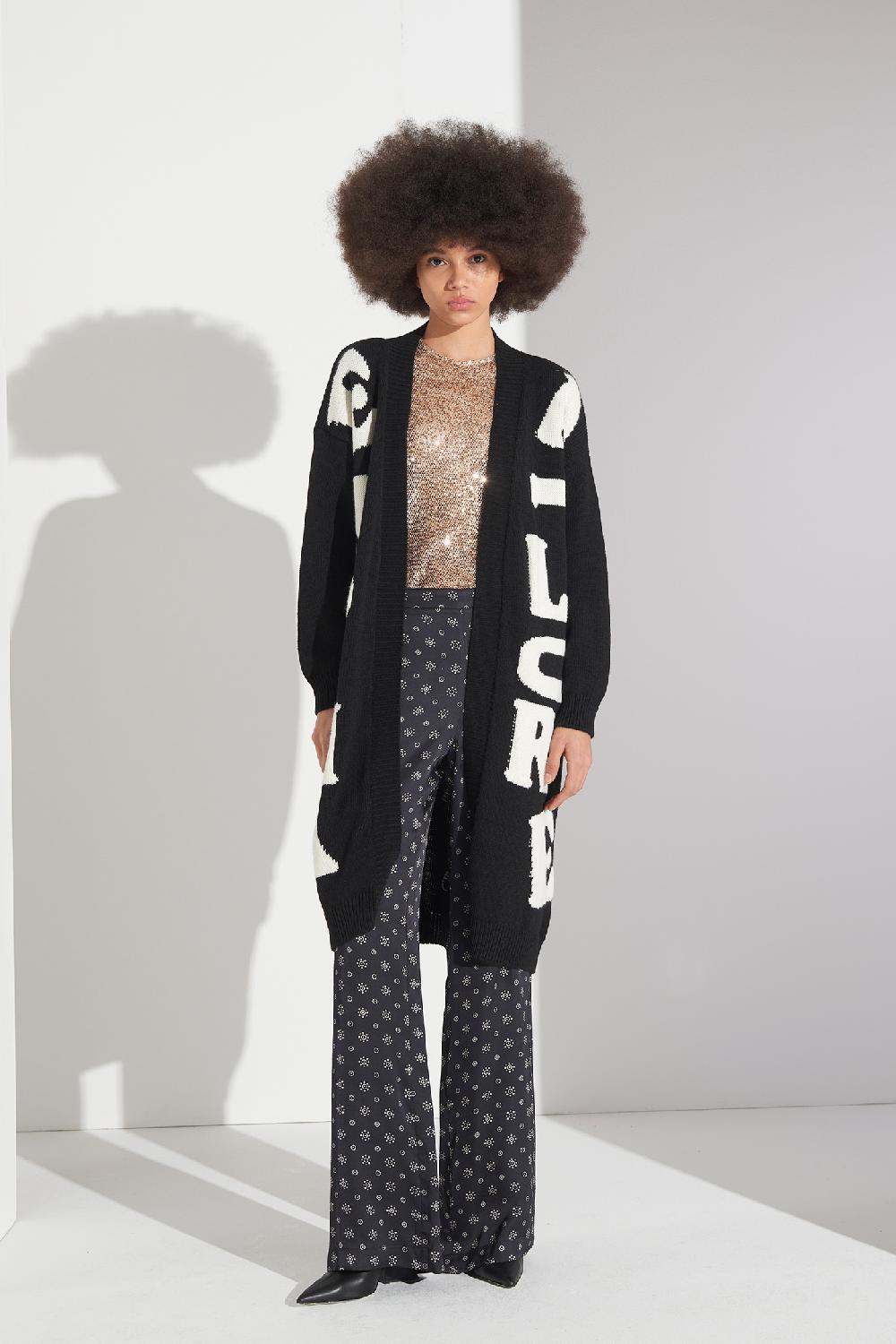 Soallure PANTALONE PALAZZO IN RASO A FANTASIA Consegna Veloce