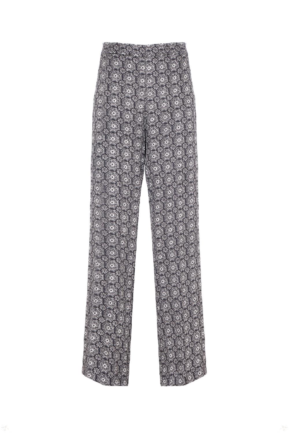 Soallure PANTALONE PALAZZO IN RASO A FANTASIA Consegna Veloce