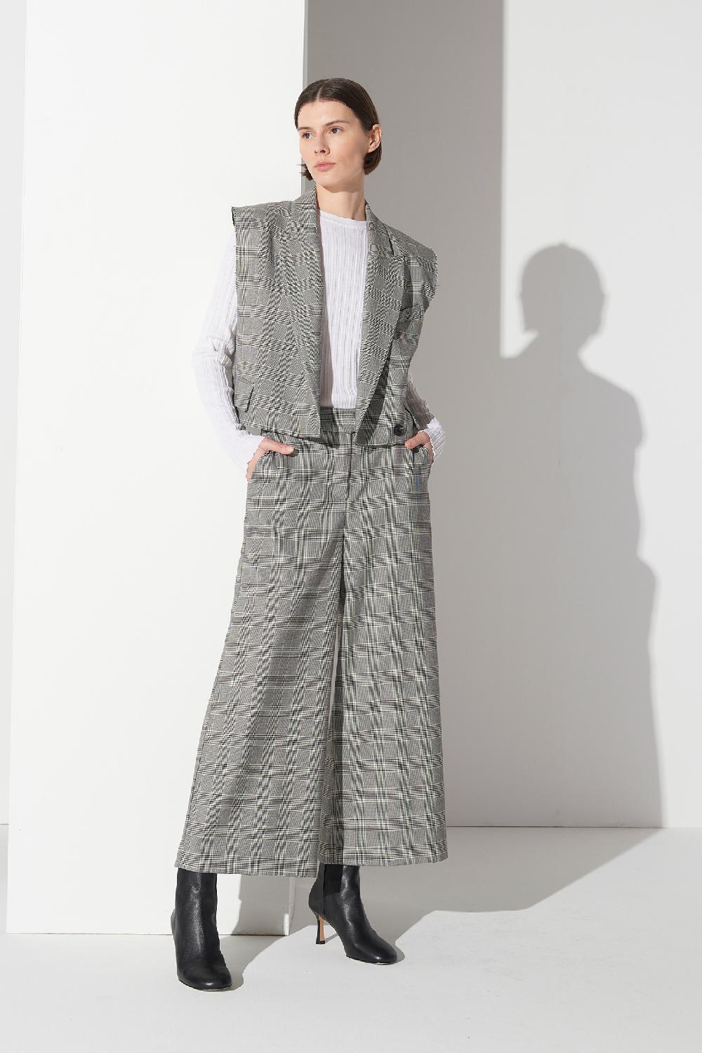 Soallure PANTALONE LARGO 7/8 CHECK Affare Del Giorno