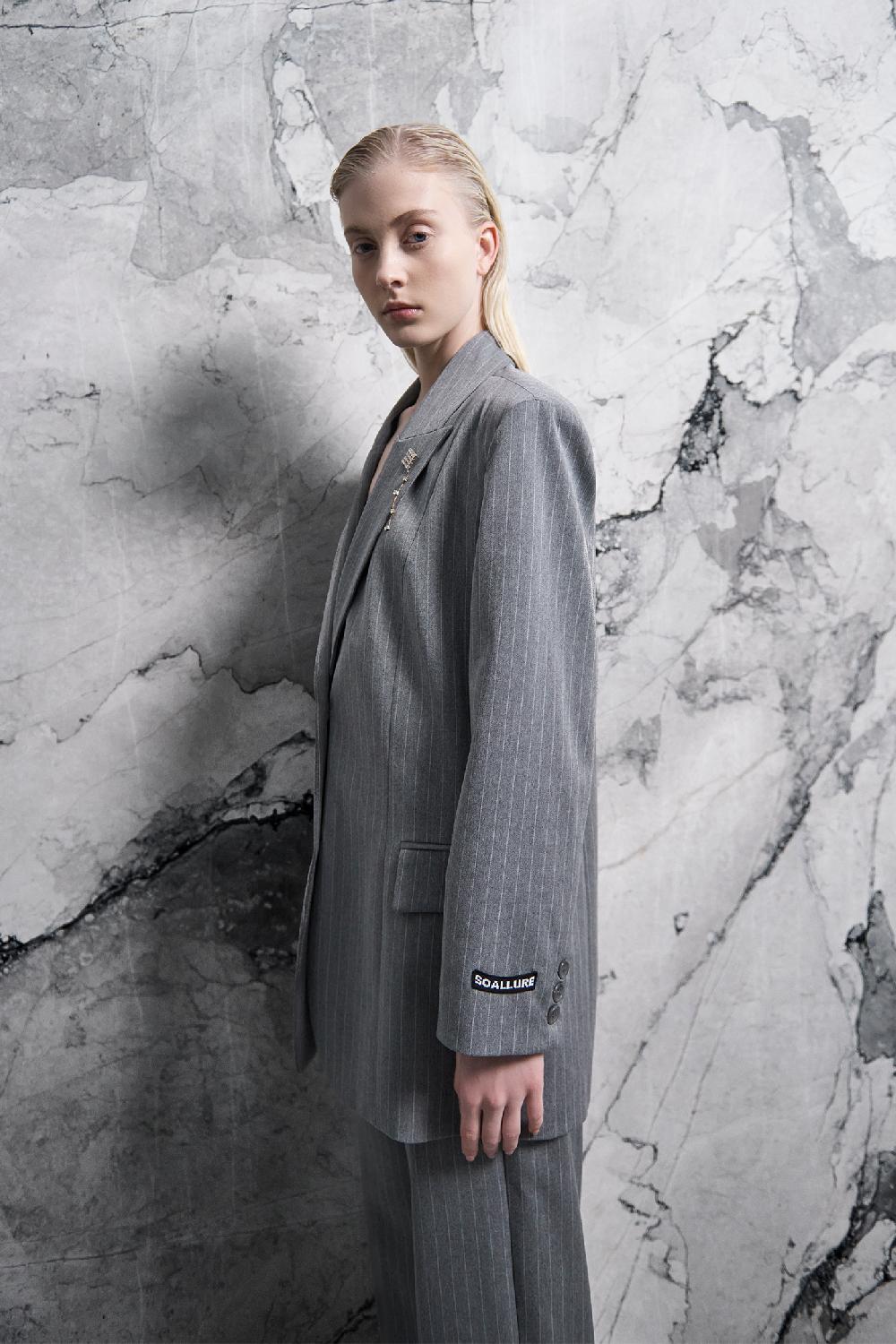 Soallure PANTALONE PALAZZO GESSATO Sottocosto