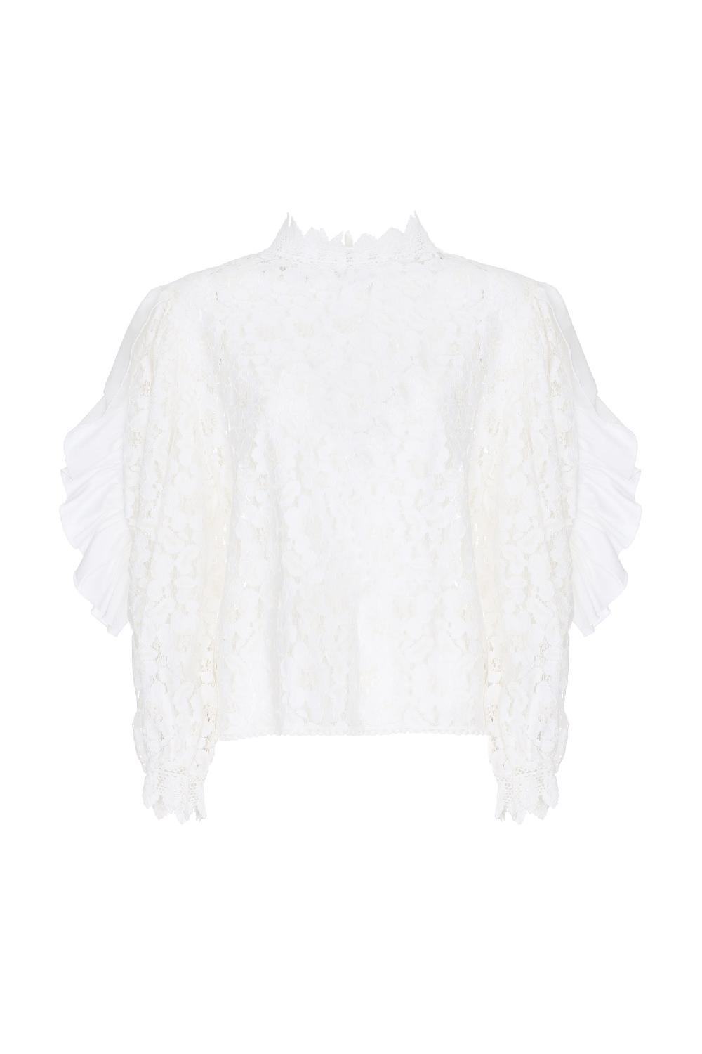 Soallure BLUSA MANICHE LUNGHE PIZZO Qualità