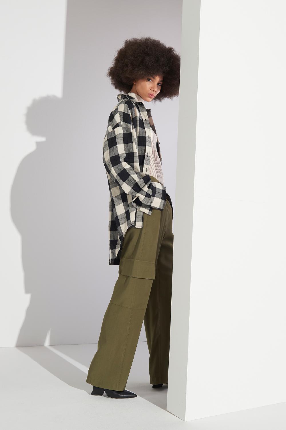 Soallure CAMICIA OVER CHECK FLANELLA Negozi Online