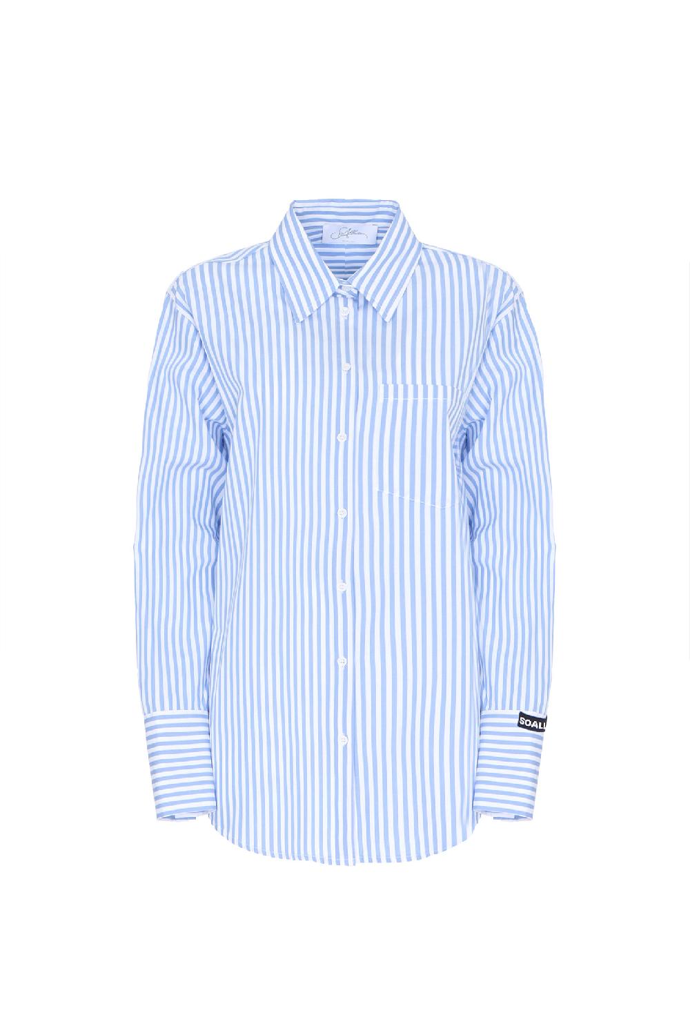 Soallure CAMICIA OVER IN COTONE A RIGHE Consegna Veloce