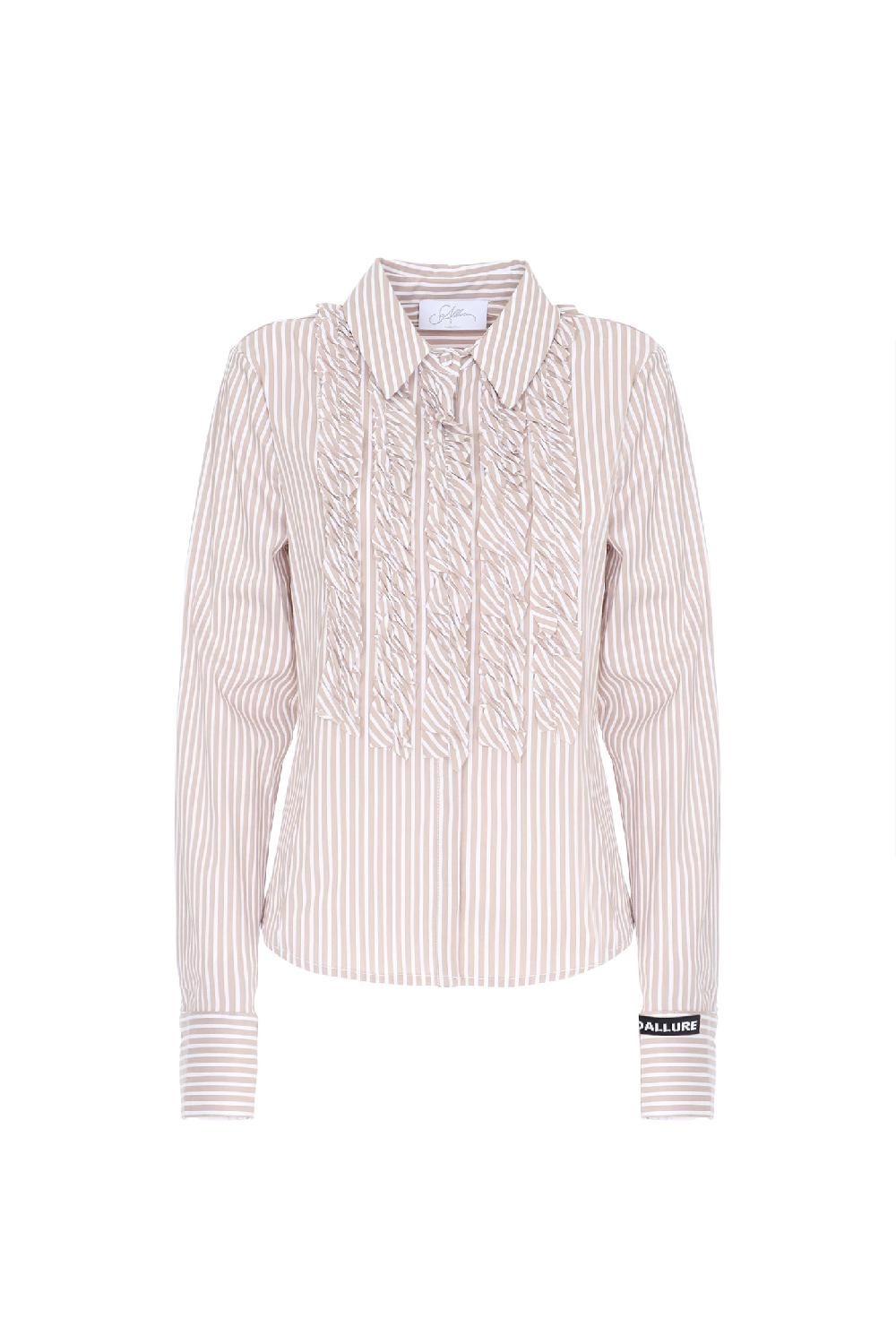 Soallure CAMICIA SLIM CON RIGHE E ROUCHES Promozione Limitata