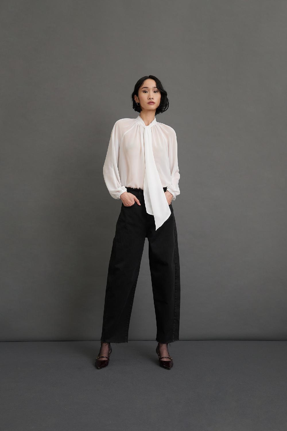 Soallure BLUSA CON COLLO A SCIARPA E MANICHE LUNGHE Sottocosto