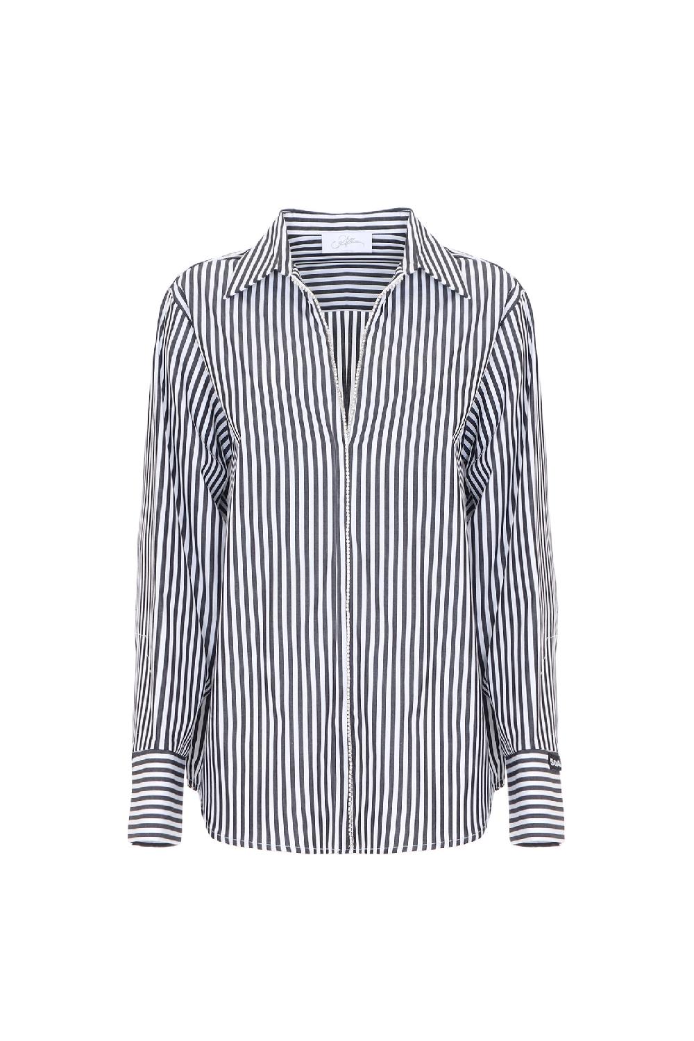 Soallure CAMICIA A RIGHE E STRASS Sconto