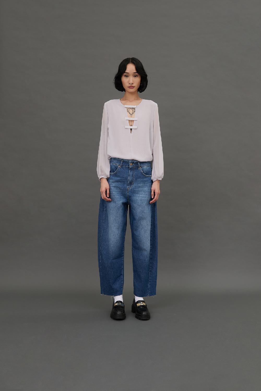 Soallure BLUSA CON SCOLLO A V PROFONDO E FIOCCHETTI Online