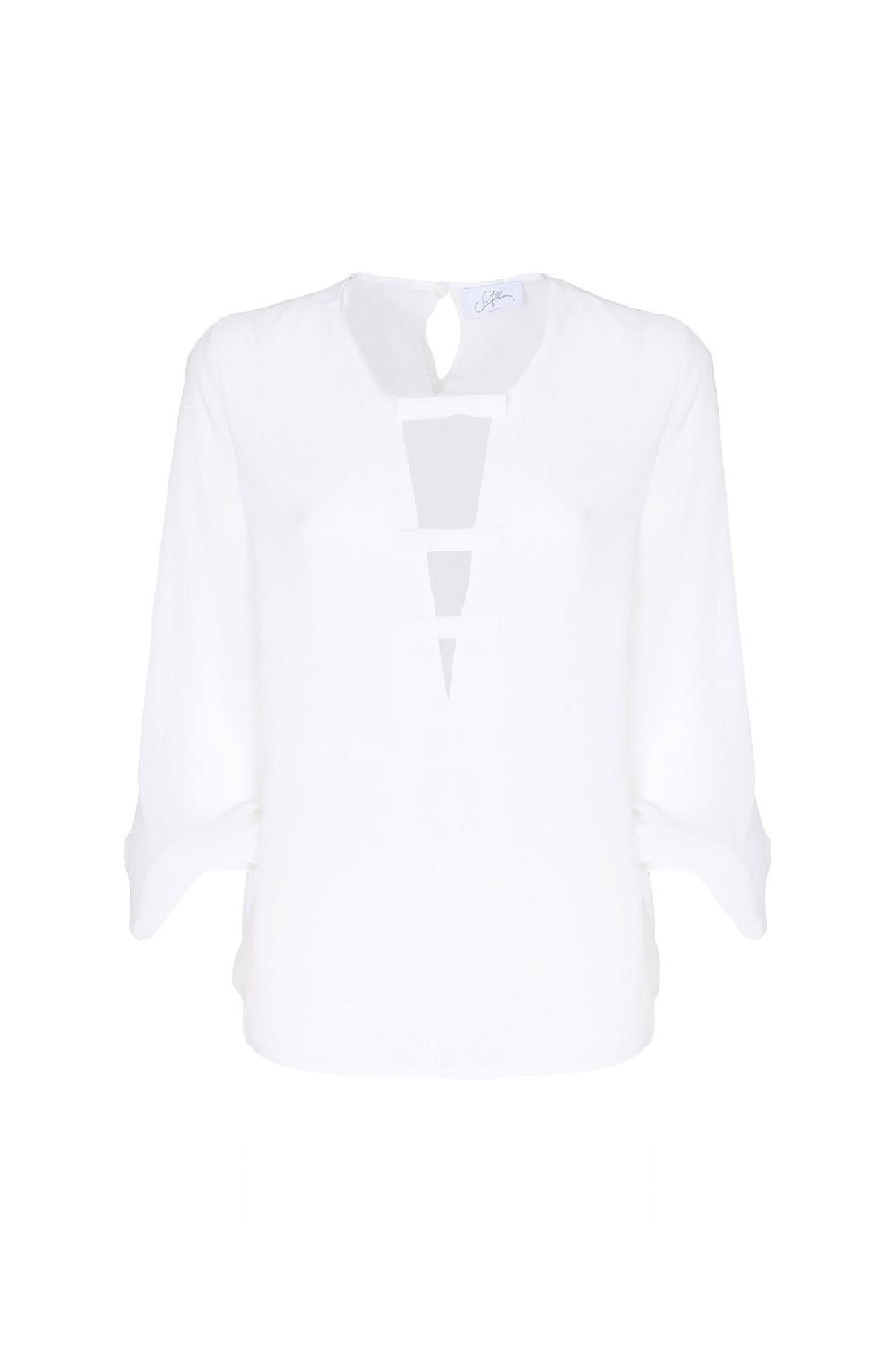 Soallure BLUSA CON SCOLLO A V PROFONDO E FIOCCHETTI Online