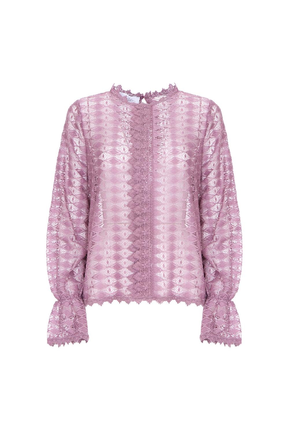 Soallure BLUSA MANICHE BALOON PIZZO STRETCH Saldi