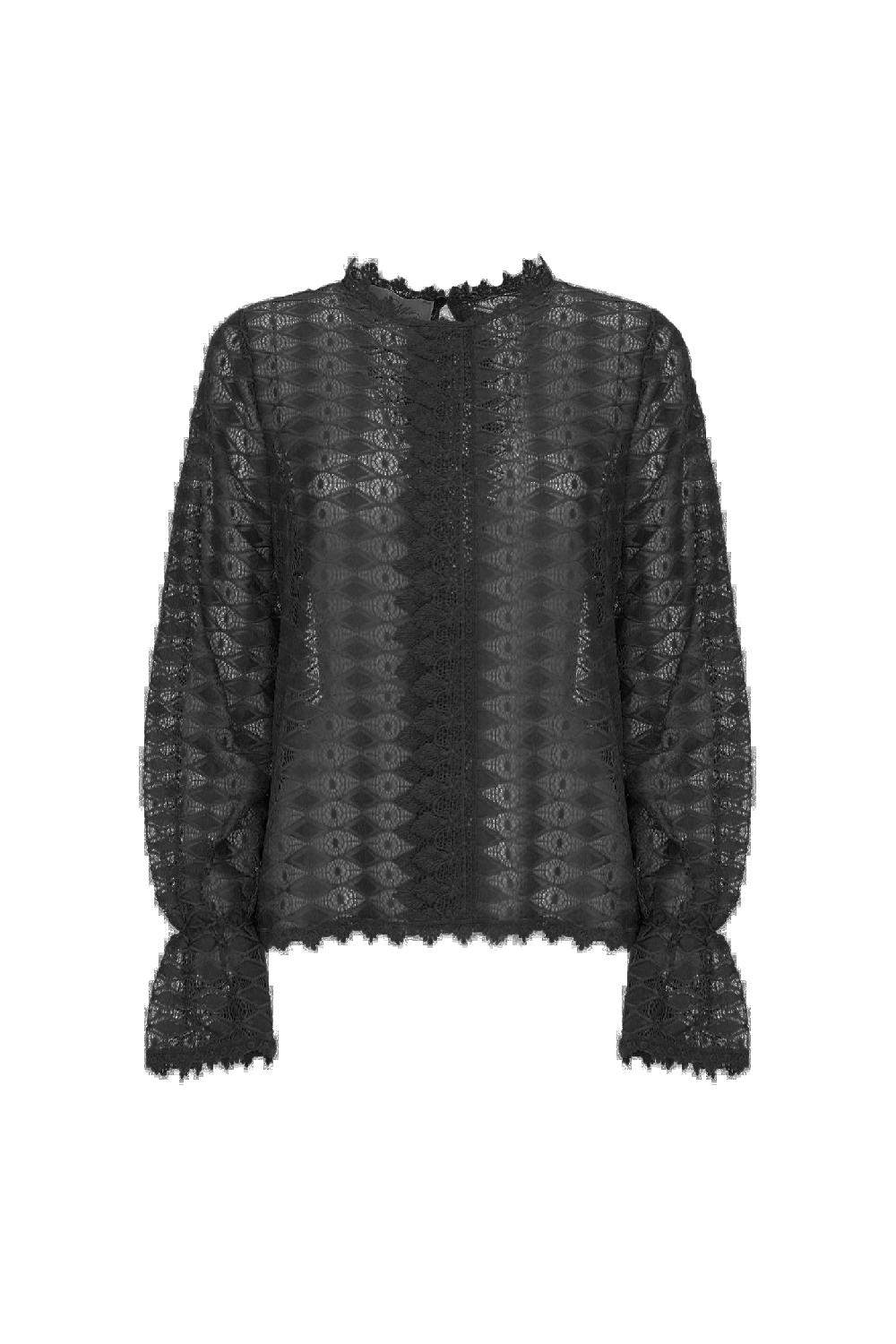 Soallure BLUSA MANICHE BALOON PIZZO STRETCH Saldi