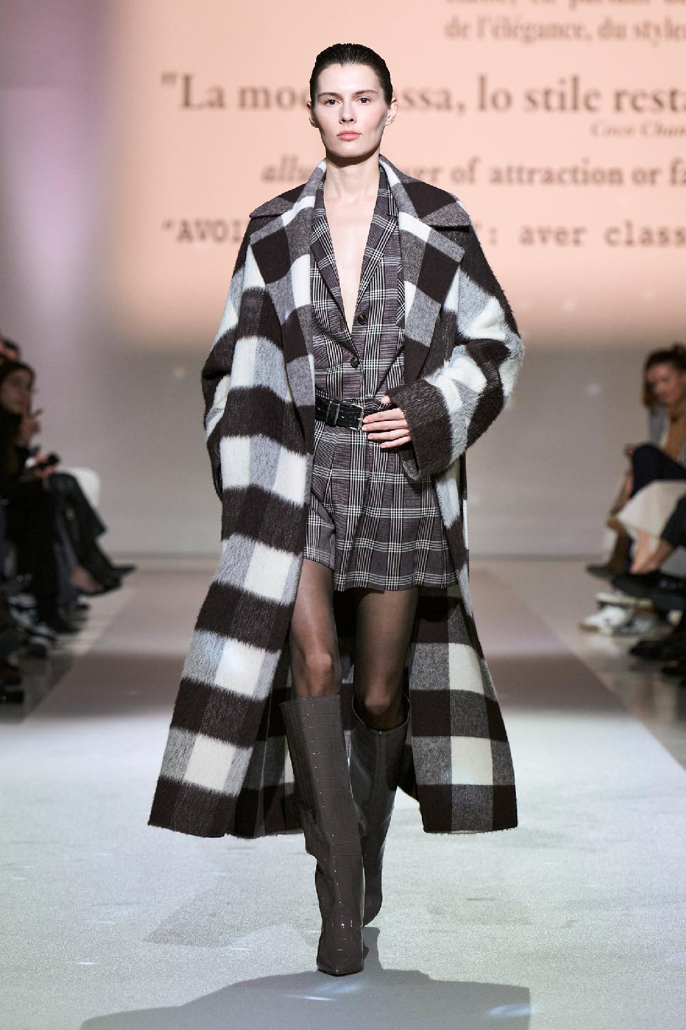 Soallure CAPPOTTO LUNGO CON CINTURA CHECK Vendita Economica