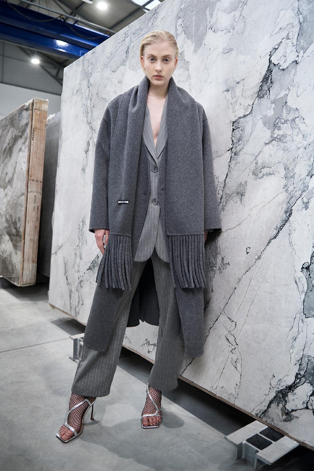 Soallure CAPPOTTO IN LANA CON SCIARPA Saldi Di Fabbrica