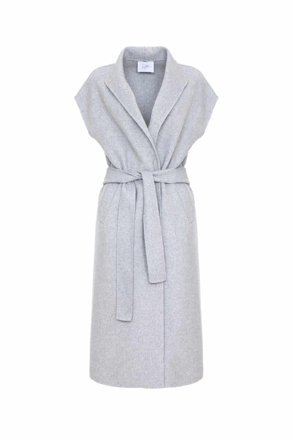 Soallure GILET IN LANA CON CINTURA Nuova