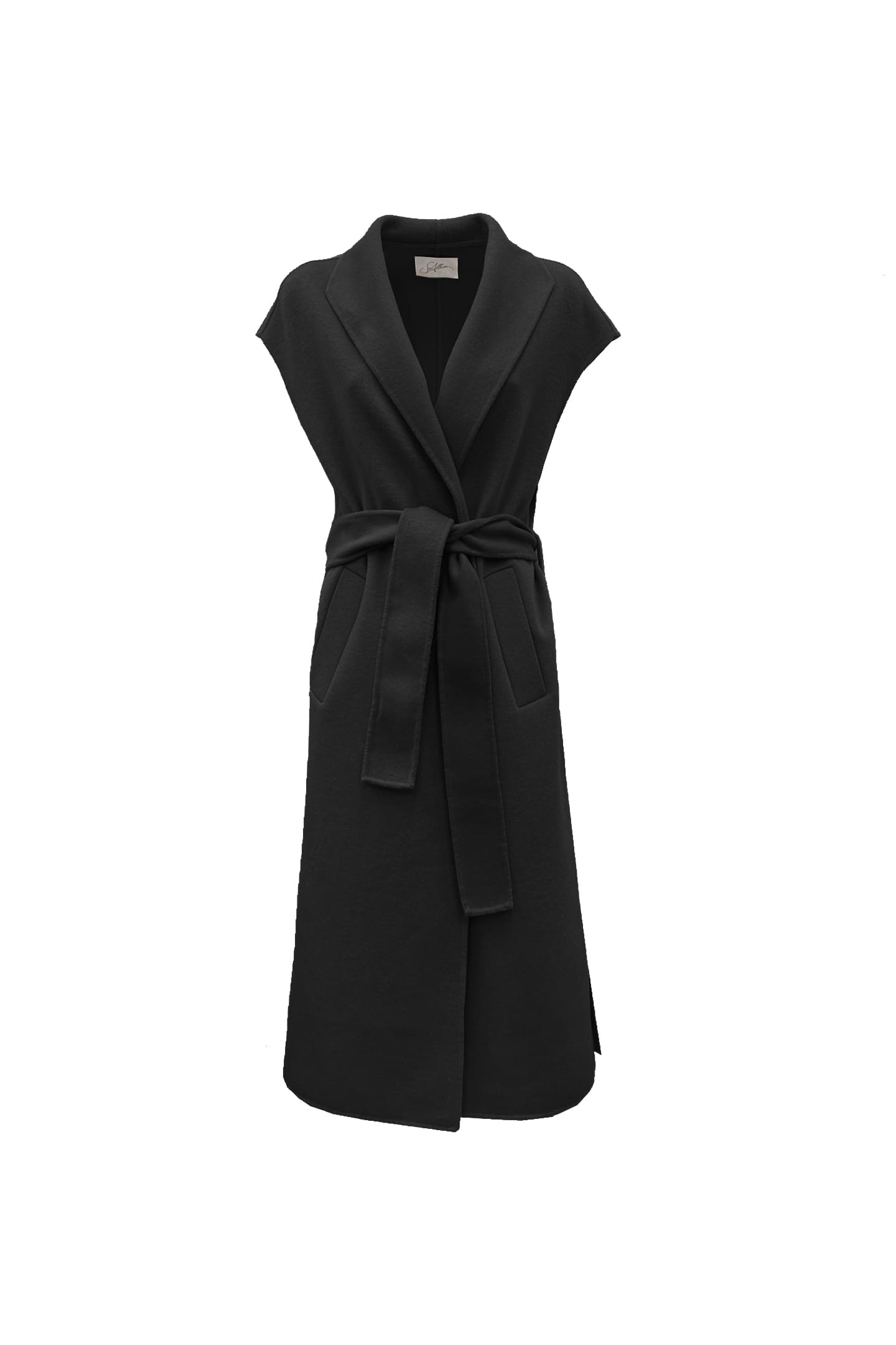 Soallure GILET IN LANA CON CINTURA Nuova
