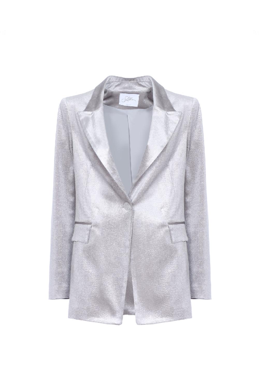 Soallure GIACCA A MONOPETTO SLIM IN VELLUTO SPARKLE Presa