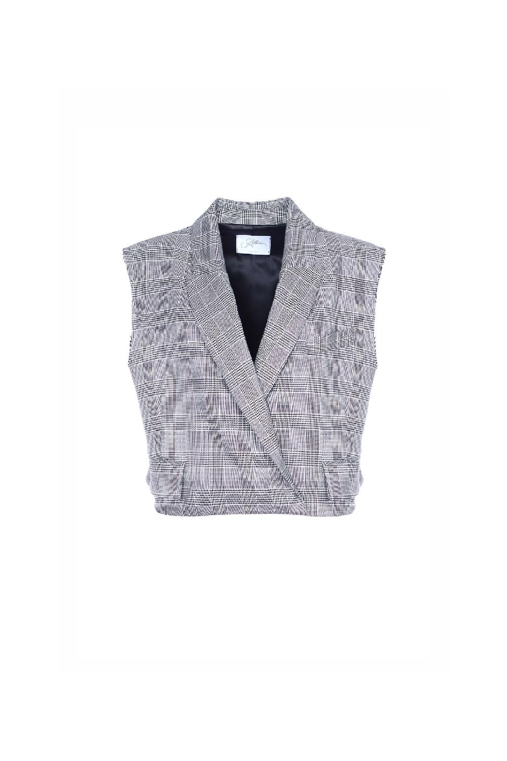 Soallure GILET CROPPED A FANTIASIA CHECK Offerta
