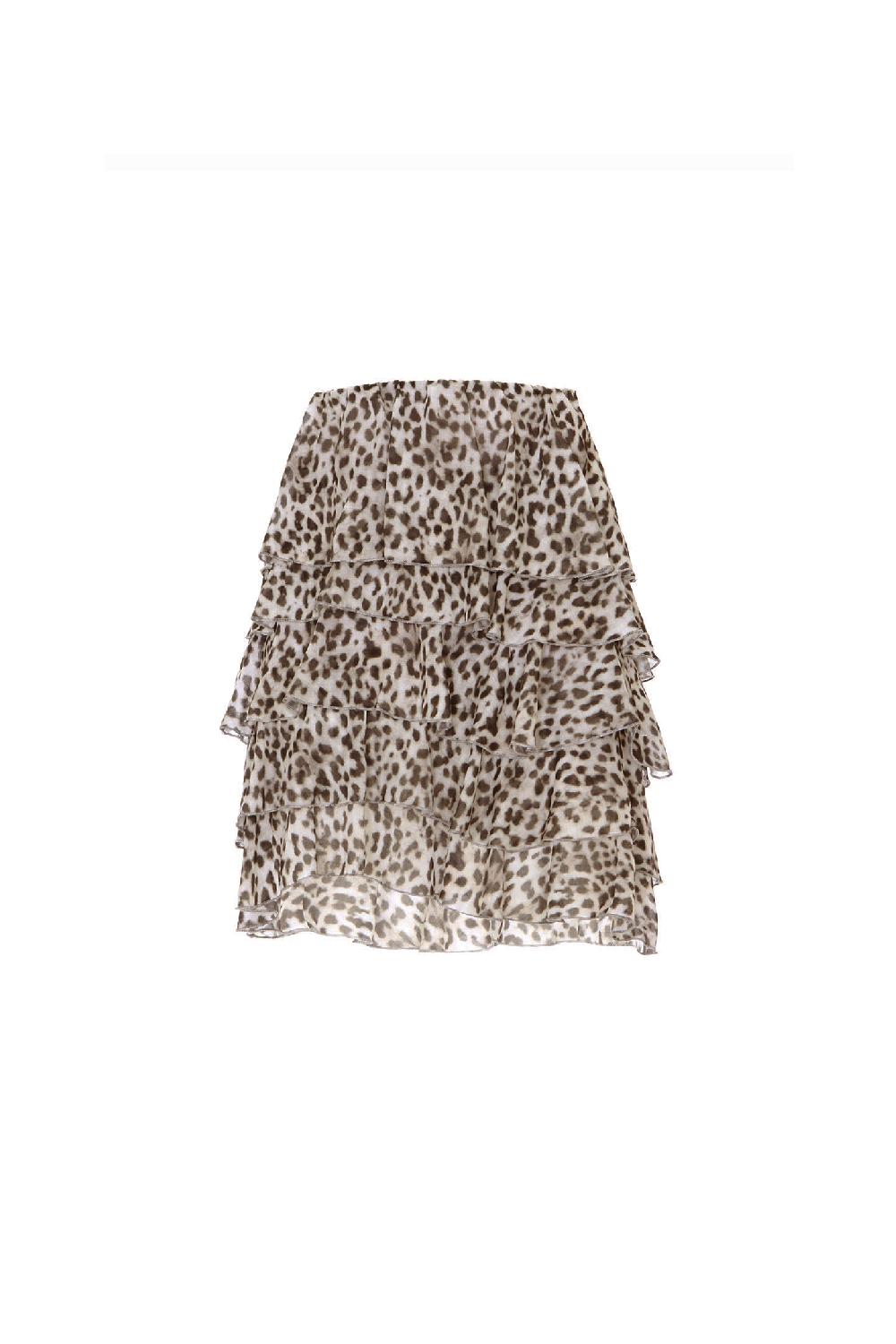 Soallure GONNA CORTA A BALZE CON FANTASIA LEOPARDATA I Più Venduti
