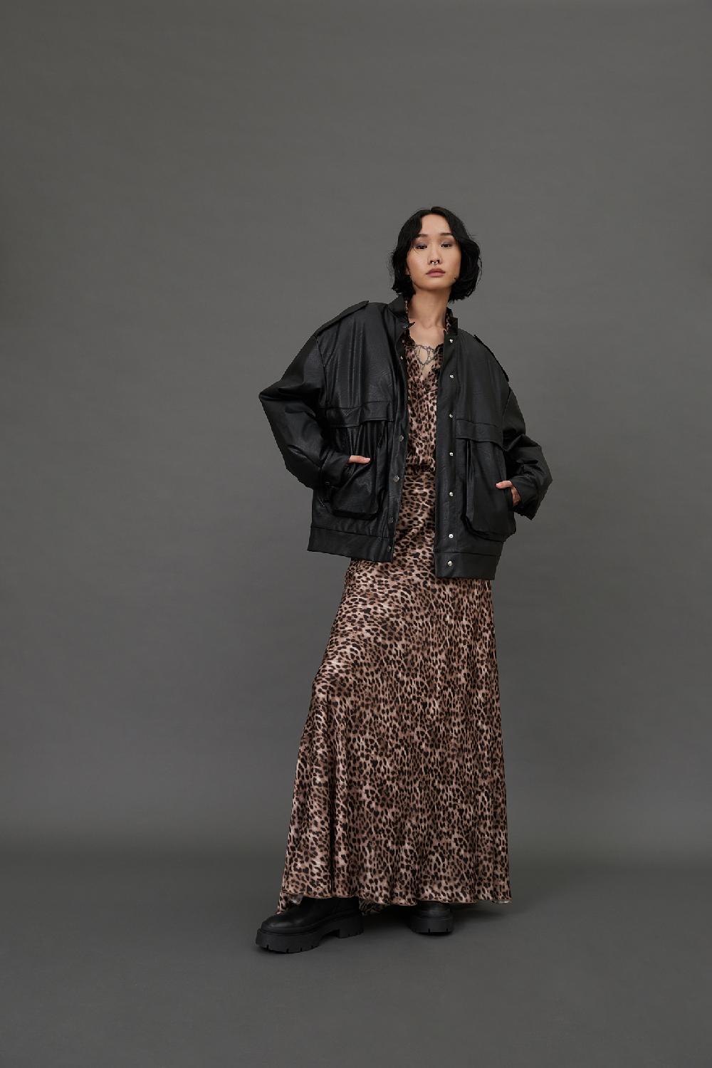 Soallure GONNA LUNGA FANTASIA LEOPARDATA IN RASO Vendite Flash