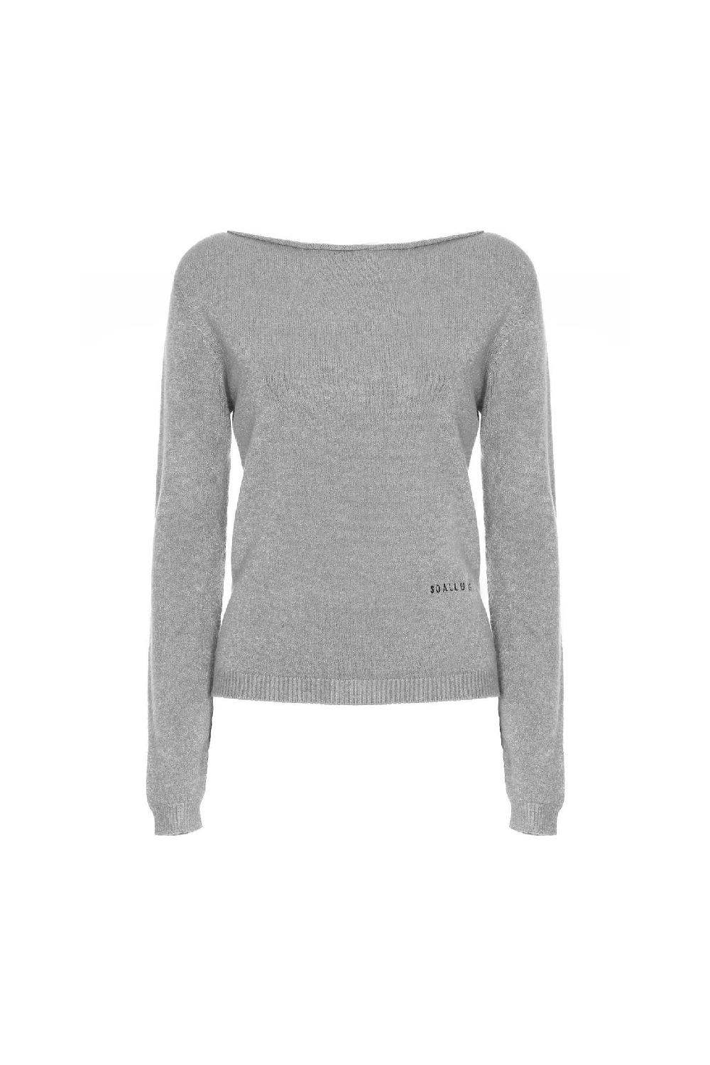 Soallure MAGLIA SLIM SCOLLO A BARCA CON RICAMO SOALLURE In Linea