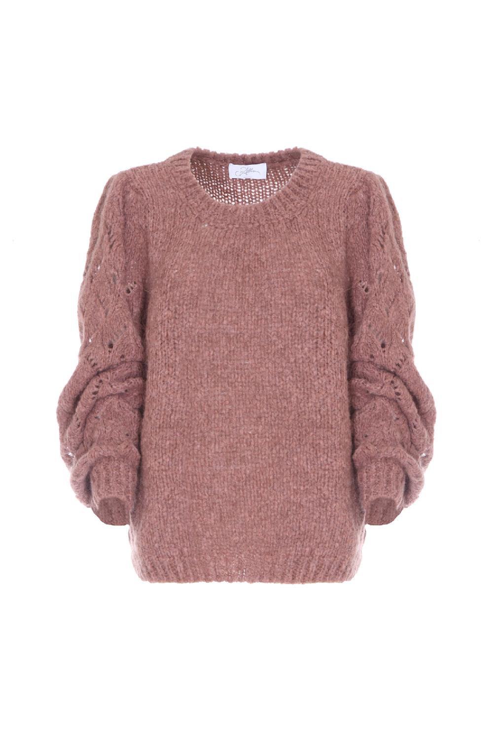 Soallure MAGLIA MANICHE TRAFORATE IN ALPACA Qualità Garantita