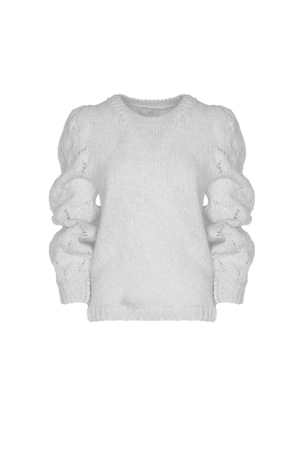 Soallure MAGLIA MANICHE TRAFORATE IN ALPACA Qualità Garantita
