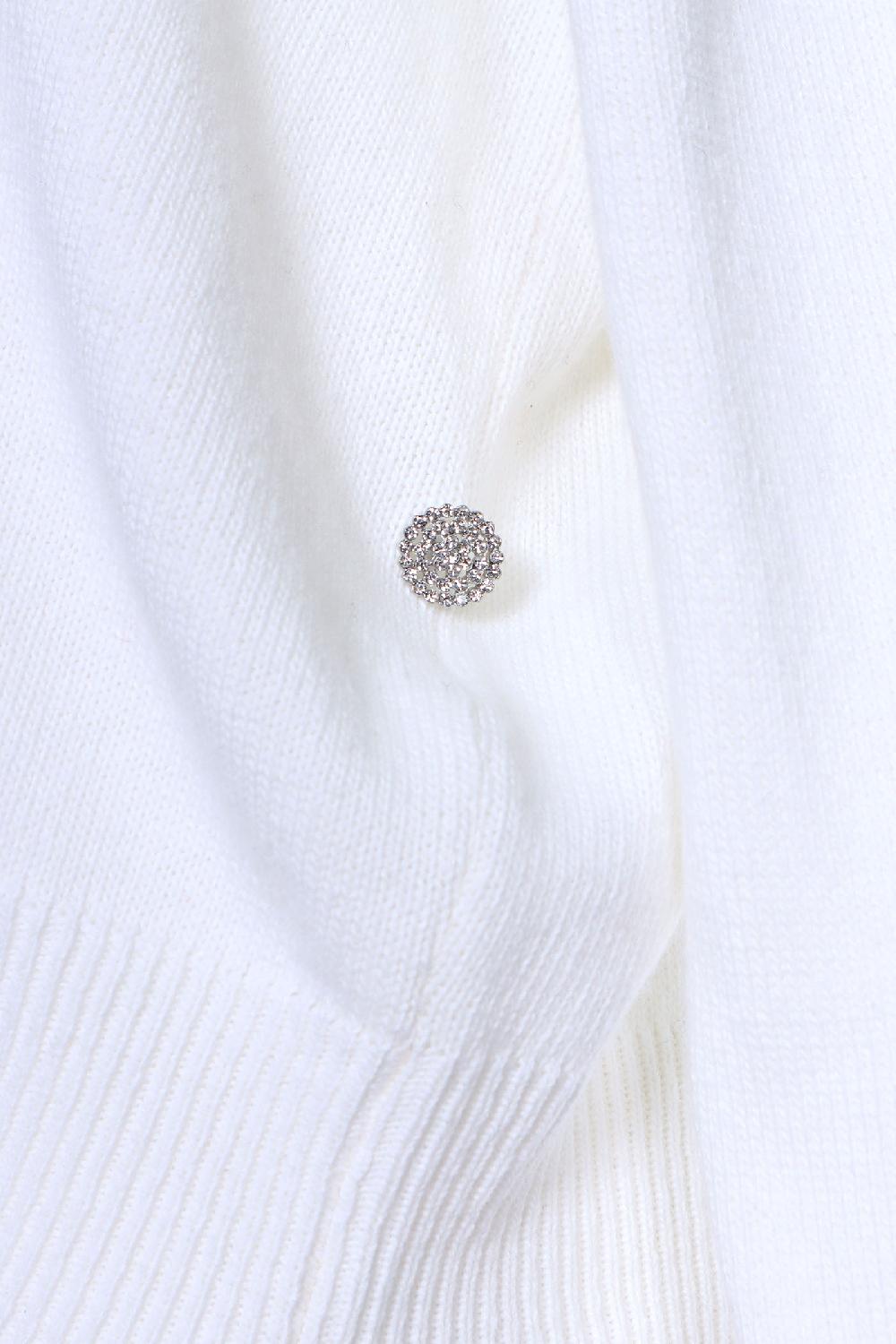 Soallure CARDIGAN BOTTONE GIOIELLO MISTO CACHEMIRE Prezzo Ridotto
