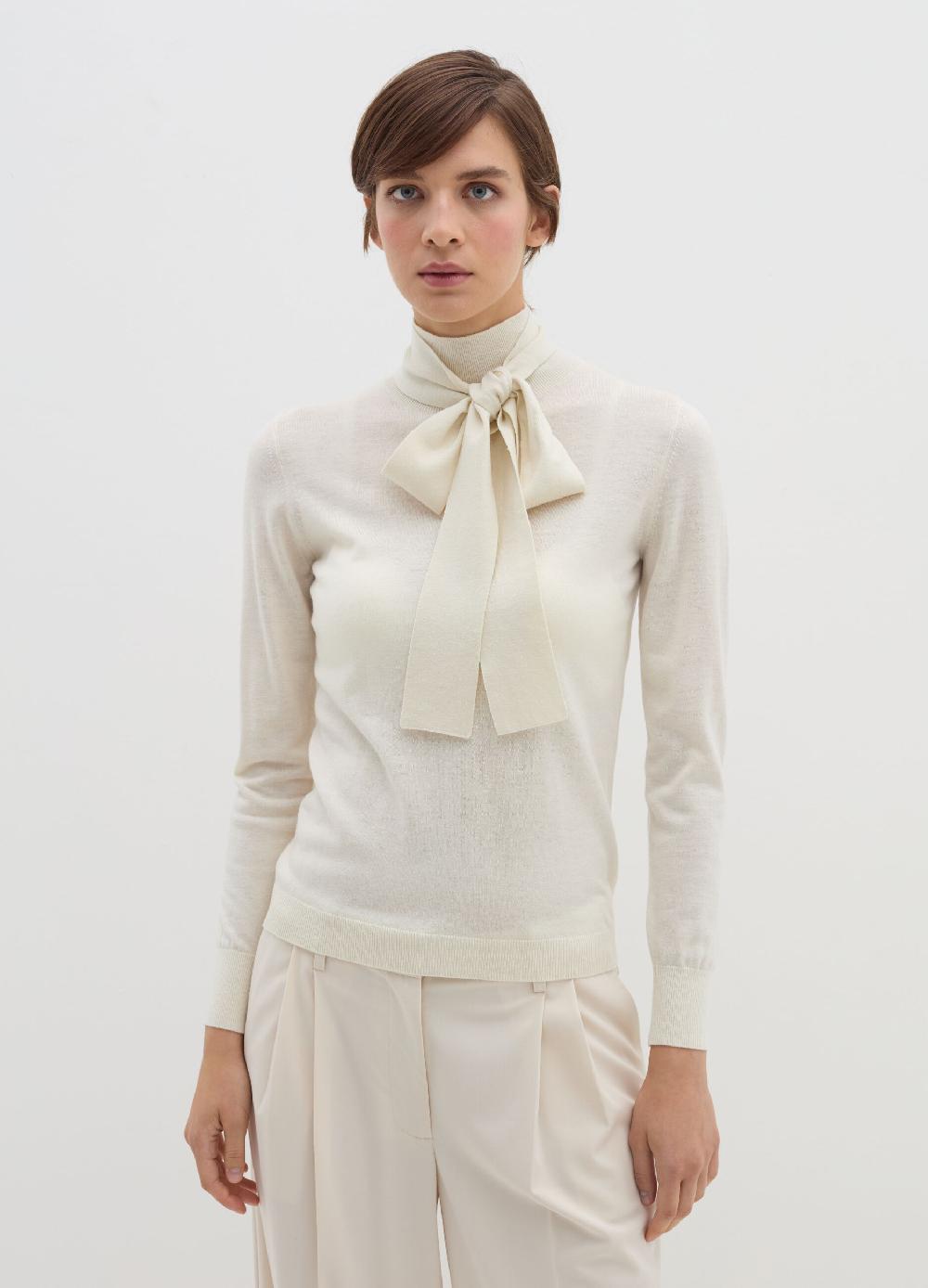 ﻿Stefanel Maglia a collo alto con foulard Italia