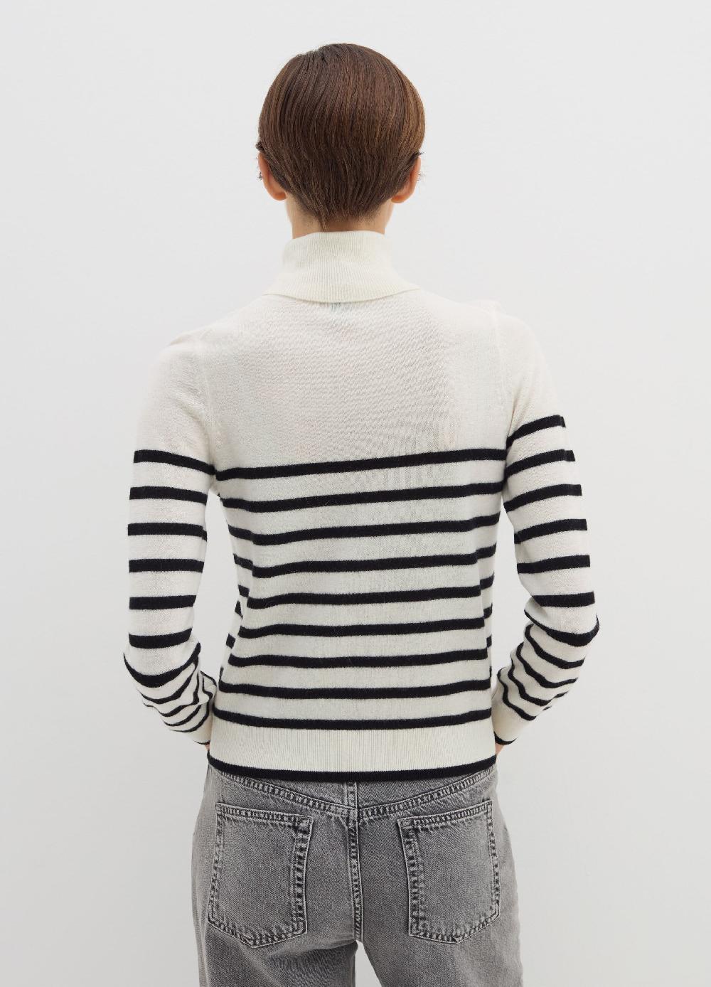 Stefanel Pullover a righe in lana cardata con collo alto Negozi Online
